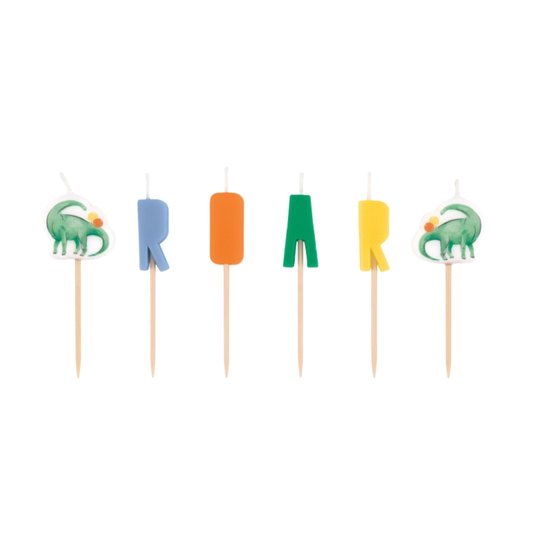 Dinosaurs "ROAR" Pick Birthday Candles