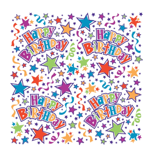 Birthday Stars Gift Wrap  30" x 5 ft