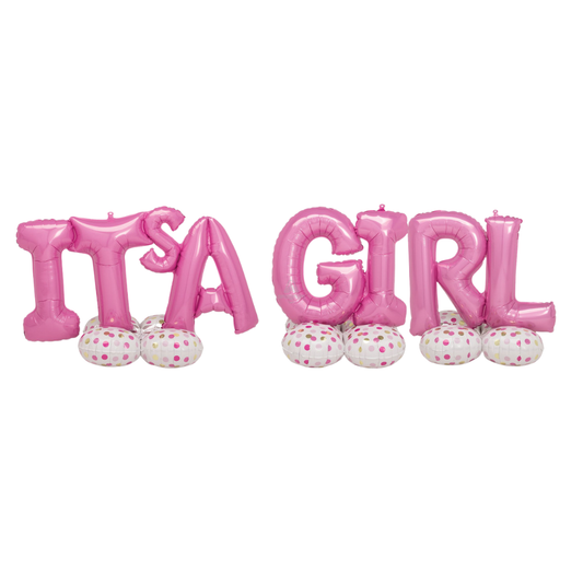 34" TALL AIRLOONZ IT'S A GIRL KIT