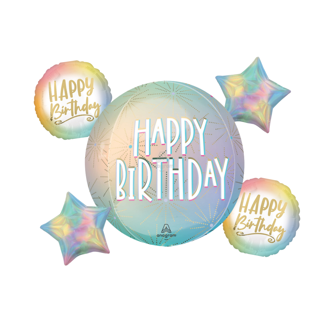 HBD Pastel Balloon Bouquet