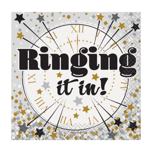 Ringing It In New Year Beverage Napkins  16ct
