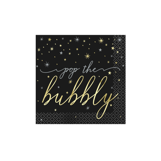 "Pop the Bubbly" Beverage Napkins  16ct