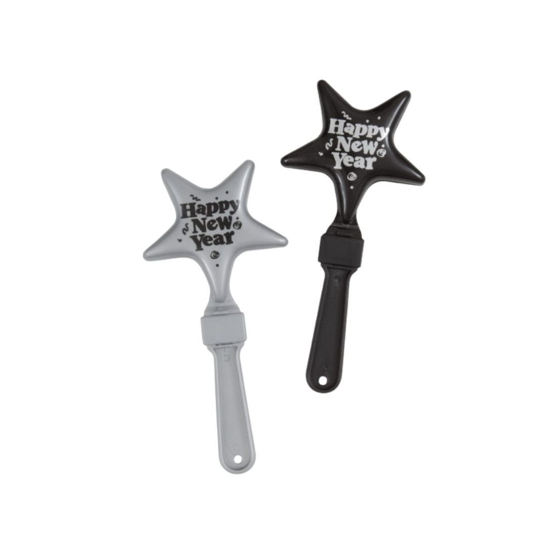 Black & Silver New Year's Star Clapper