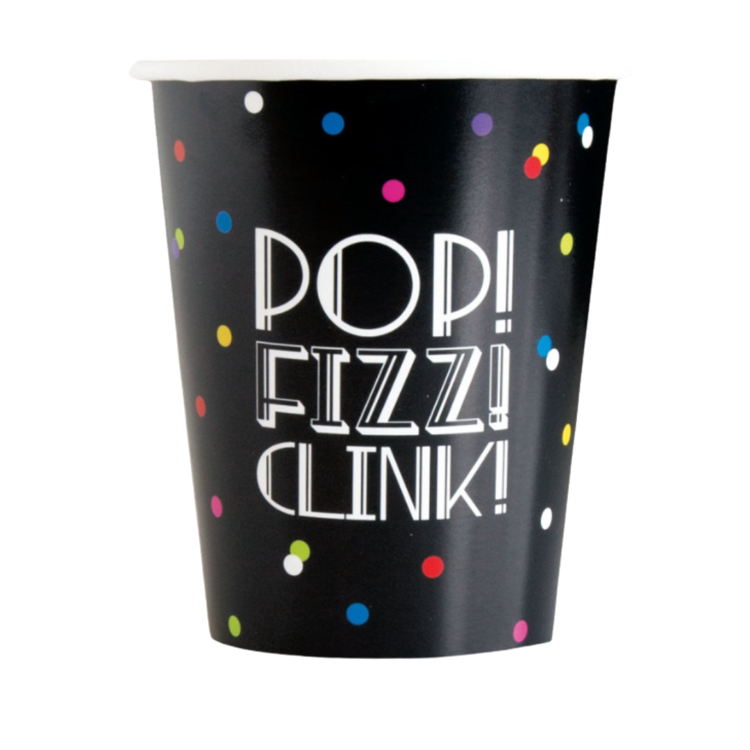 Neon Dots New Years 9oz Paper Cups  8ct