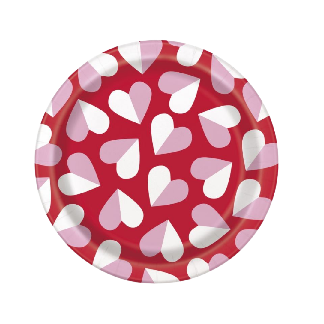 Charming Hearts Round 7" Dessert Plates 8ct