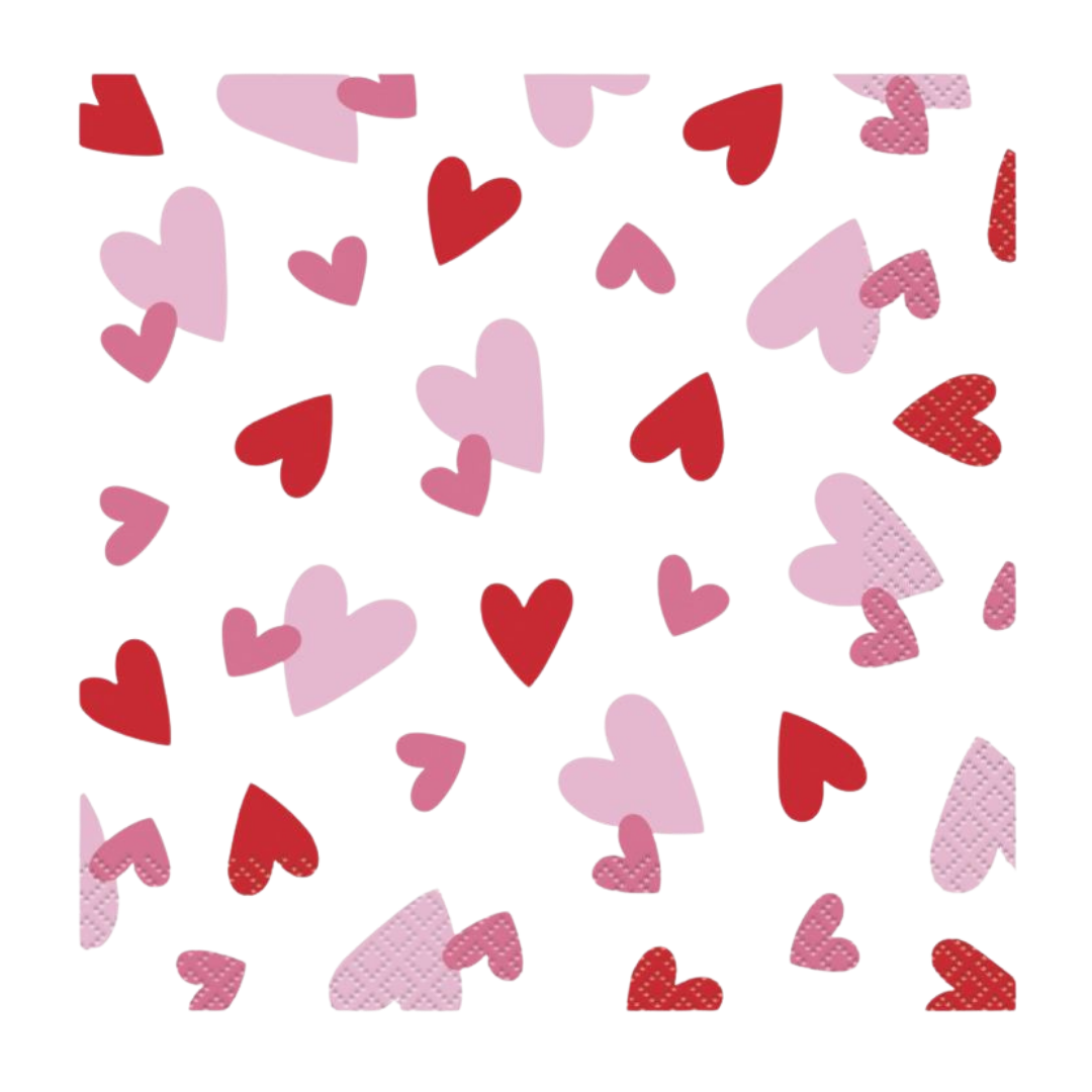 Fluttering Hearts Luncheon Napkins 16ct