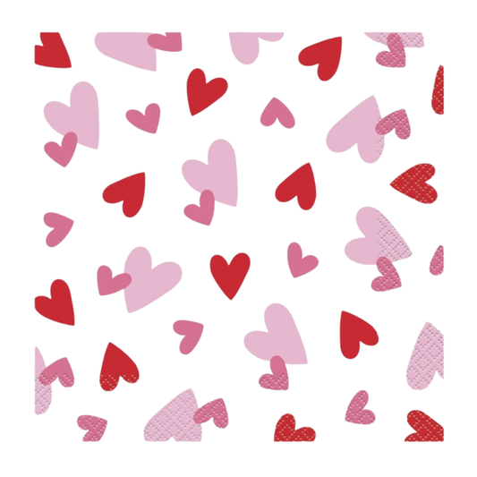 Fluttering Hearts Luncheon Napkins 16ct