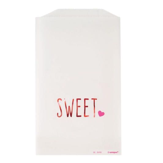 Sweet Valentine Foil Glassine Treat Bags 8ct