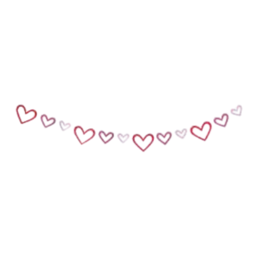 Glitter Cutout Heart Banner 8 ft