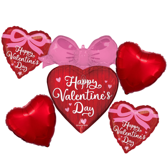 Happy Valentine's Day Bow Balloon Bouquet