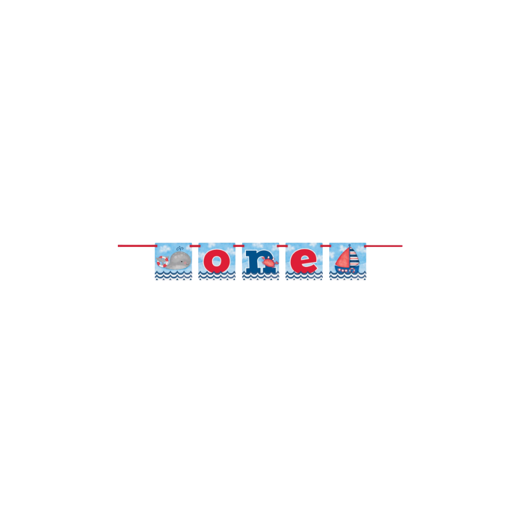 Little Sailor Nautical First Birthday Banner