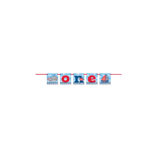 Little Sailor Nautical First Birthday Banner