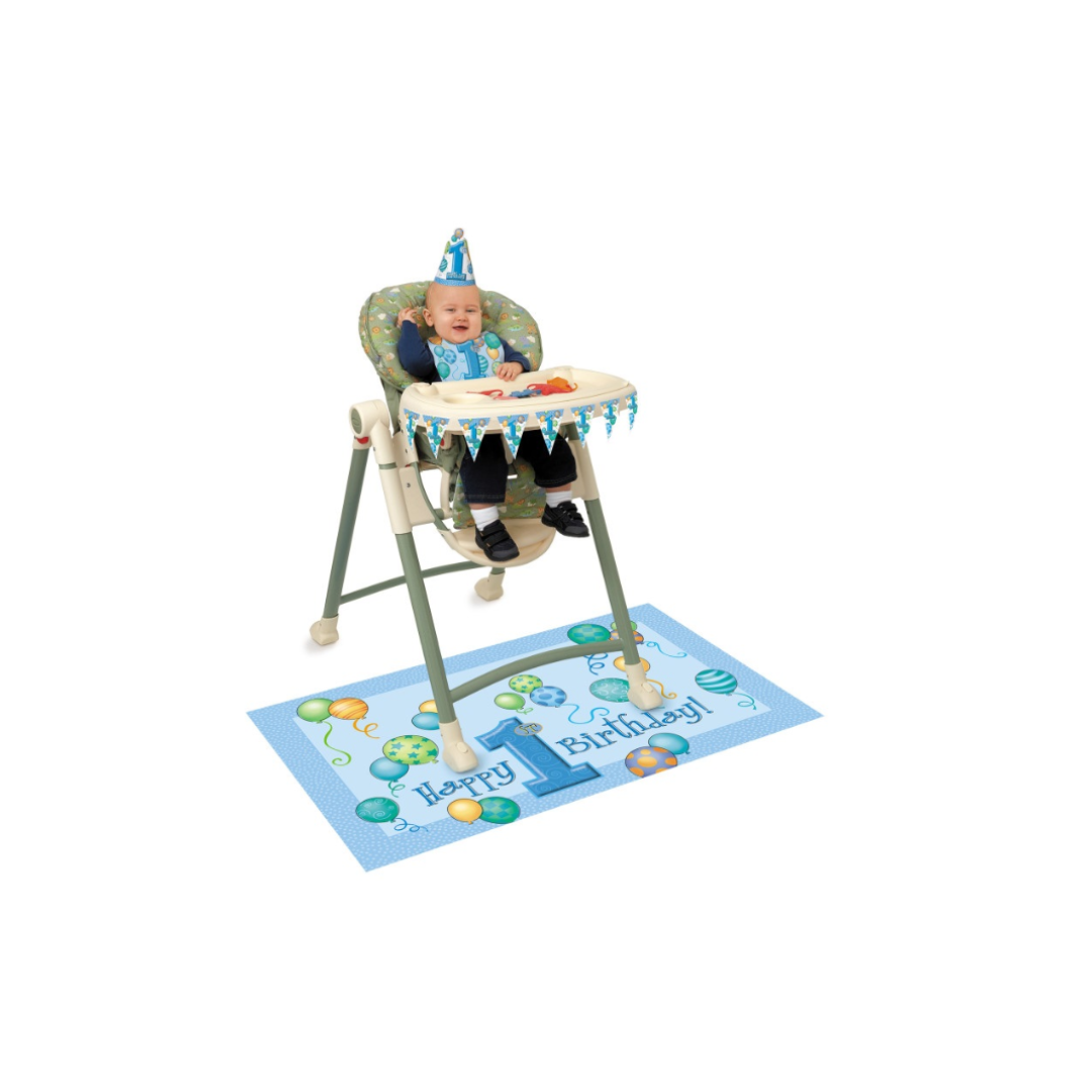 First Birthday Blue Balloons High Chair Kit