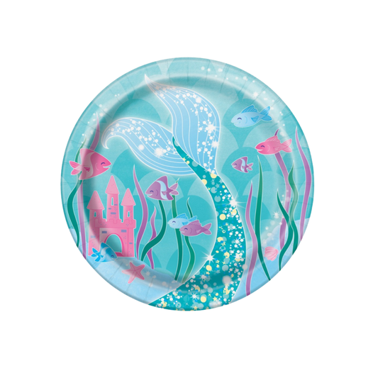 Mermaid Round 7" Dessert Plates  8ct
