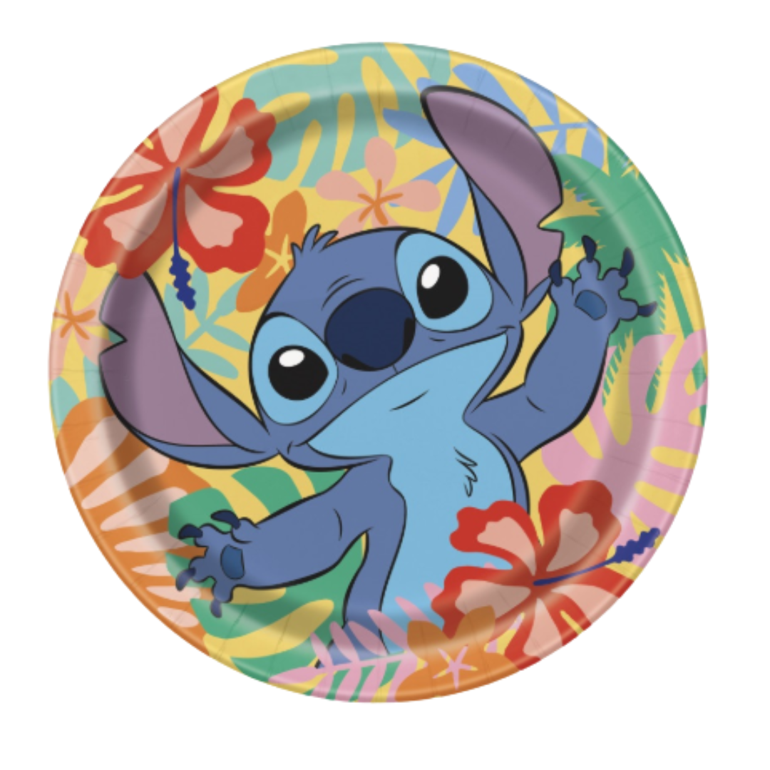 Disney Stitch Round 9" Dinner Plates  8ct
