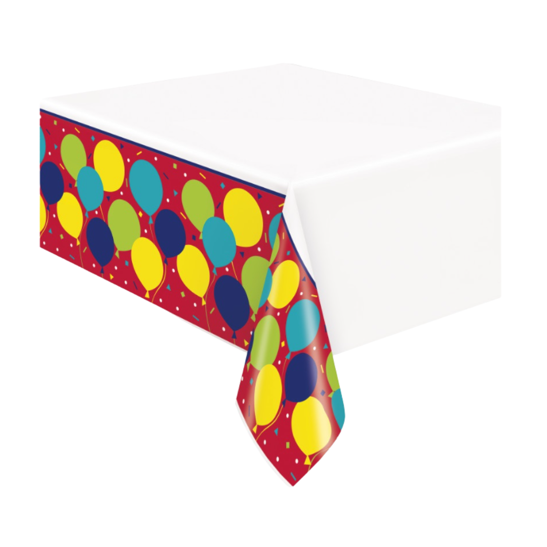 Balloon Party Birthday Rectangular Plastic Table Cover