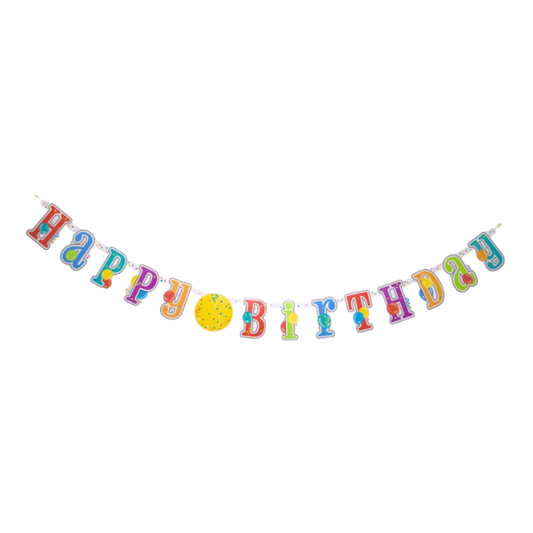 Happy Birthday Jumbo Jointed Banner with Number Stickers