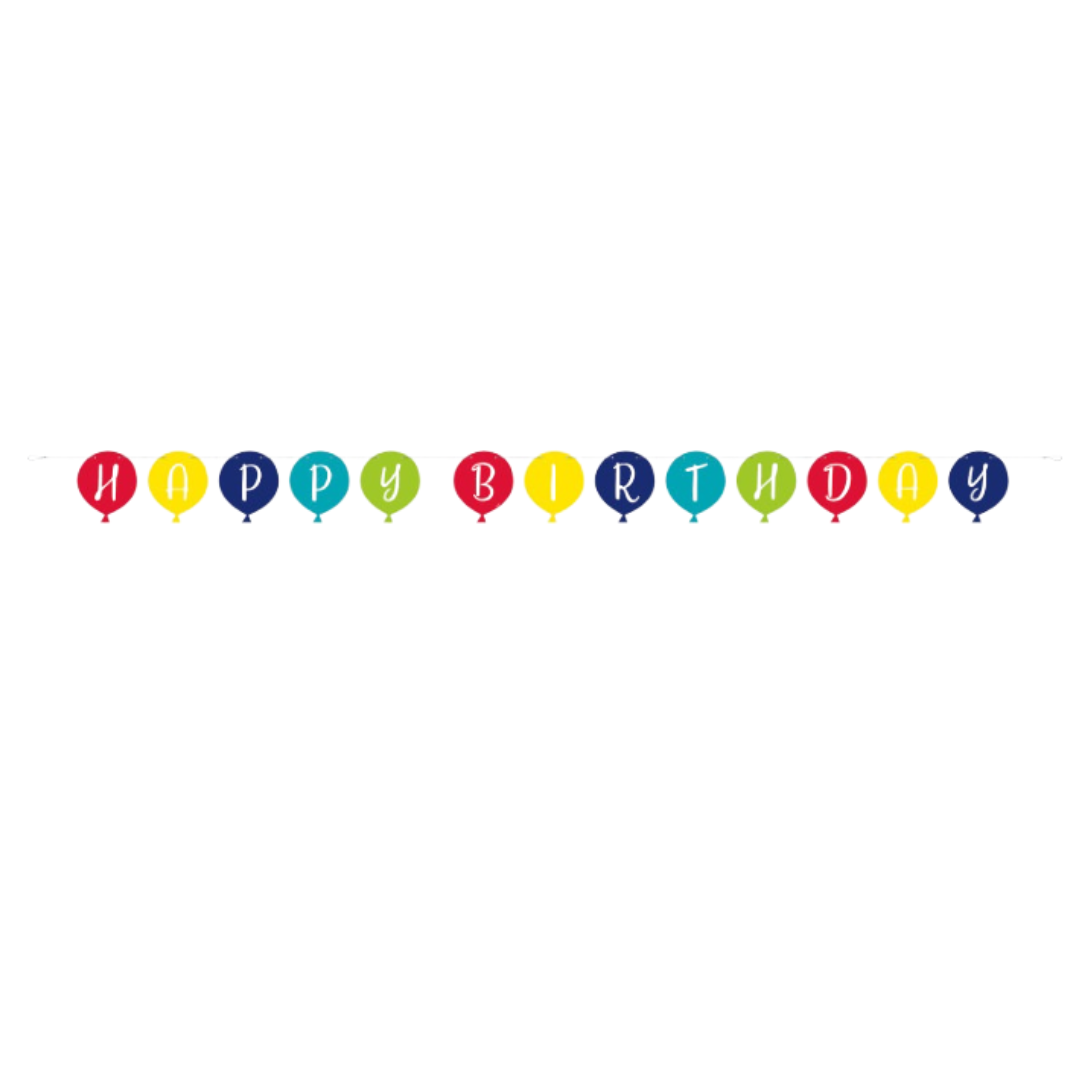 Balloon Party Birthday Shaped Banner  9 ft