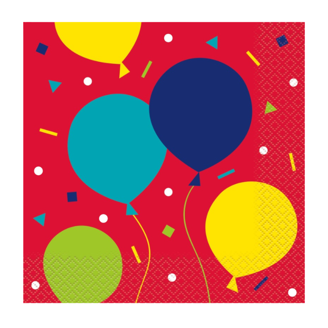 Balloon Party Birthday Luncheon Napkins  16ct