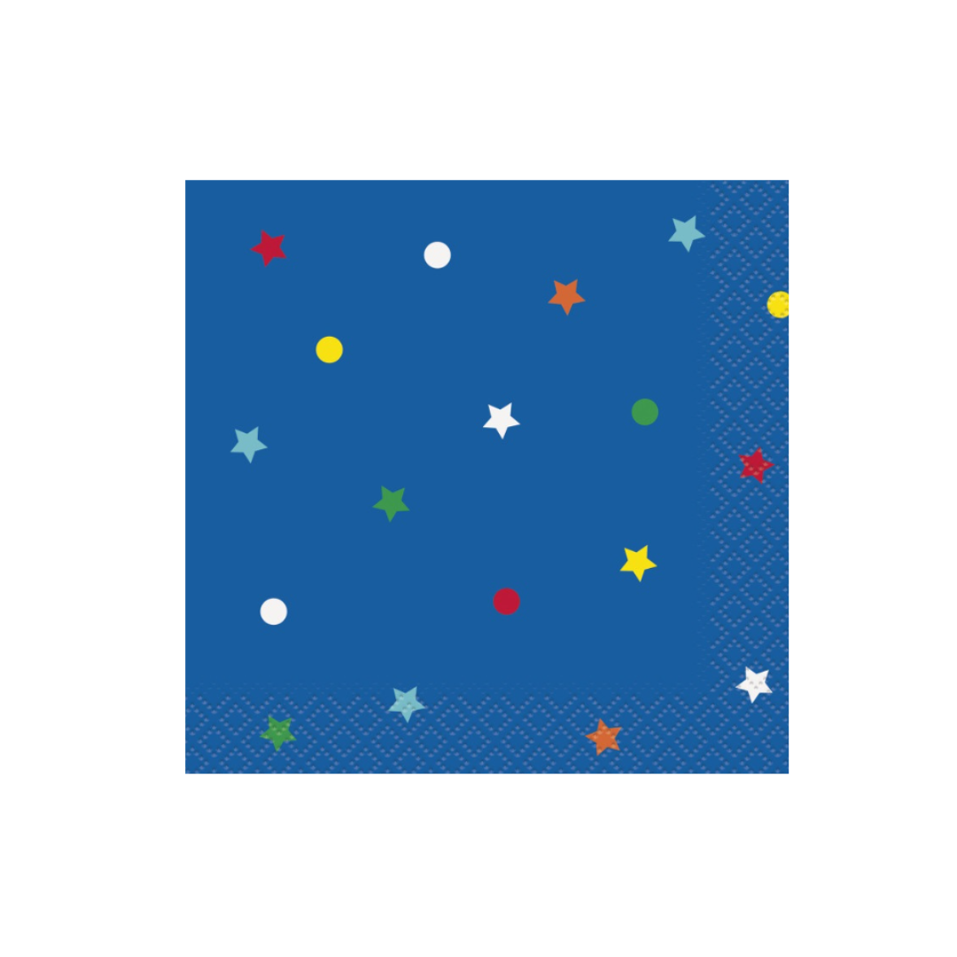 Dots & Stars Birthday Beverage Napkins  16ct