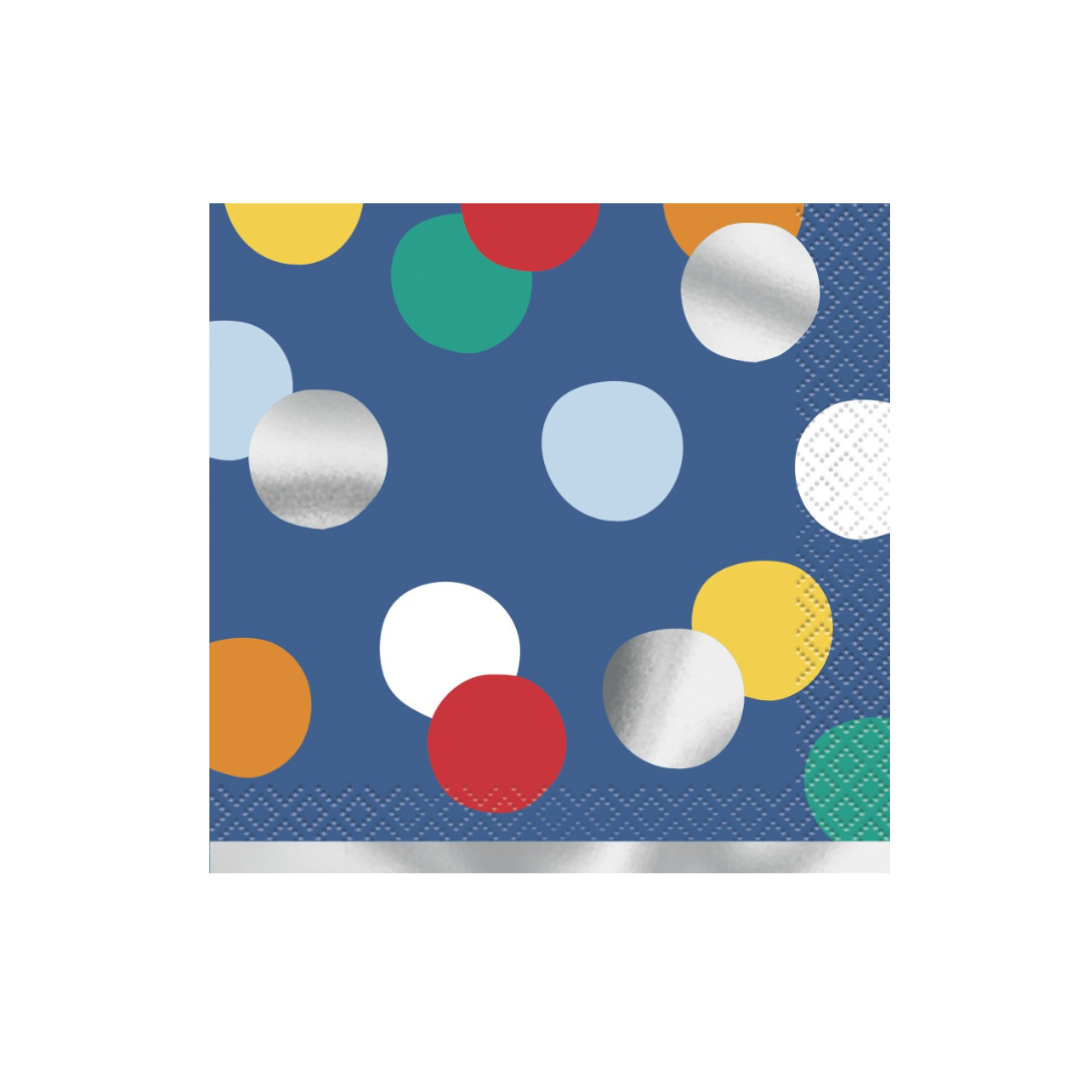 Happy Birthday Dots Beverage Napkins  16ct