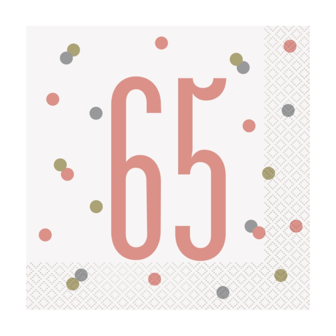 16 Glitz Rose Gold Luncheon Napkins 65