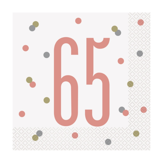 16 Glitz Rose Gold Luncheon Napkins 65