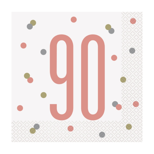 16 Glitz Rose Gold Luncheon Napkins 90