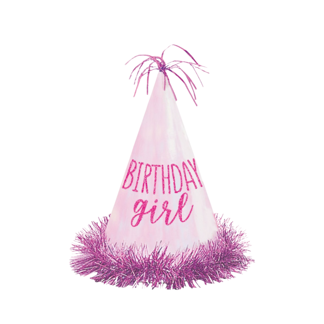 Birthday Girl Glitter Fringe Hat