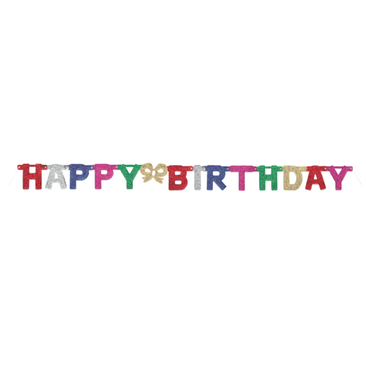 Happy Birthday Deluxe Glitter Jointed Banner