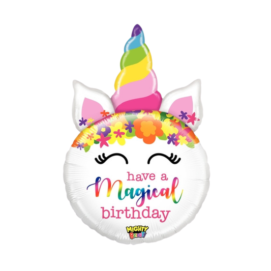 33"S Happy Birthday Unicorn Head