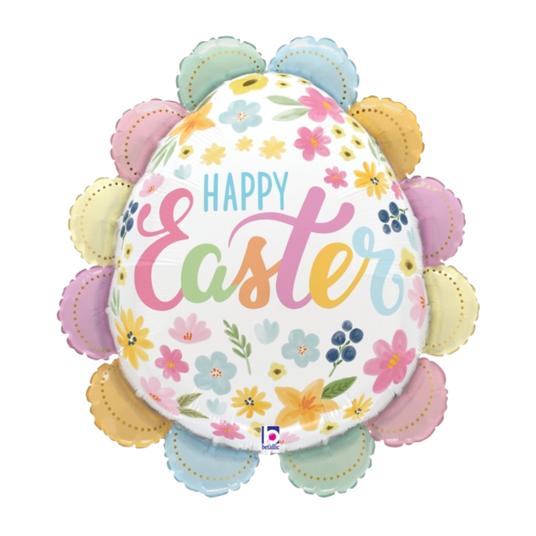 30"S Happy Easter Egg Ruffled Floral