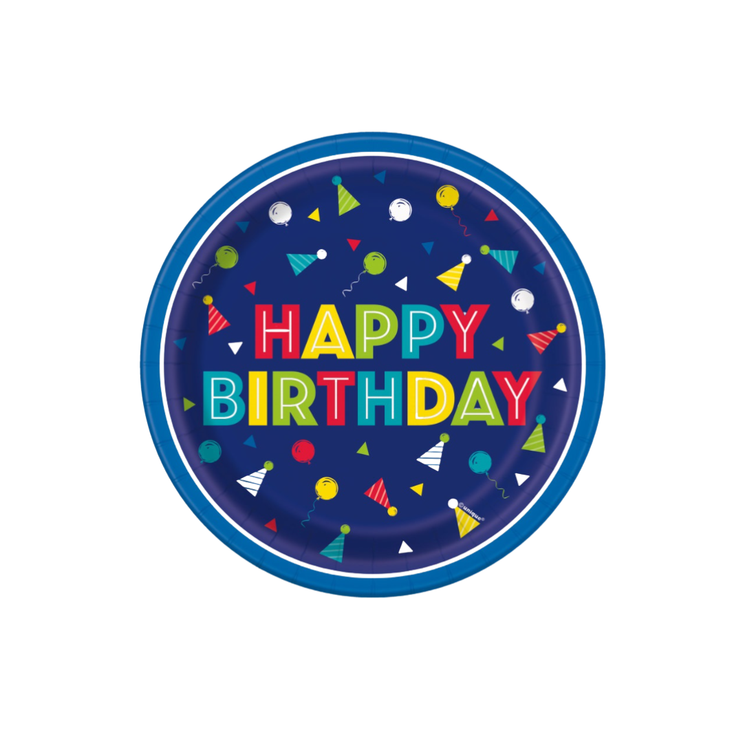 Peppy Birthday Round 7" Dessert Plates  8ct