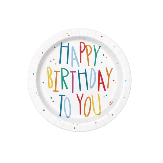 Birthday Mayhem Round 7" Dessert Plates  8ct