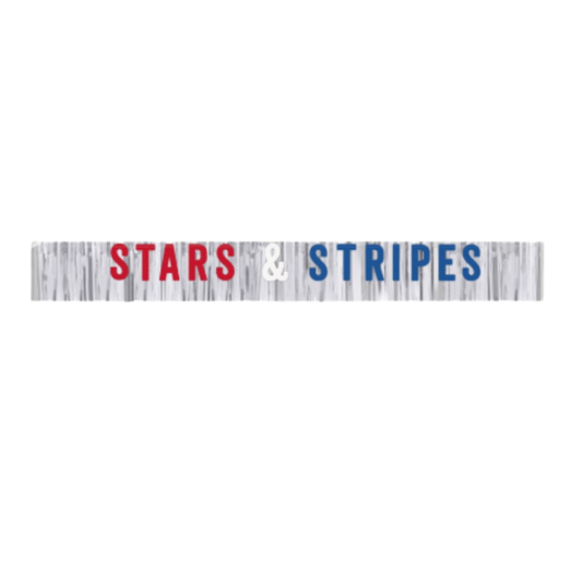 Silver Foil Fringe "Stars & Stripes" Letter Garland  6 ft