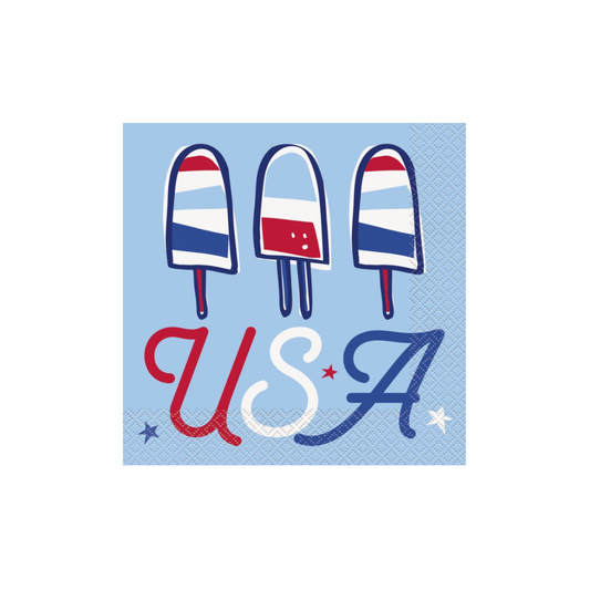 Patriotic Summer Luncheon Napkins  24ct