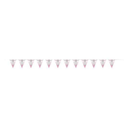 Fancy Pink Cross Confirmation Foil Flag Banner  9ft