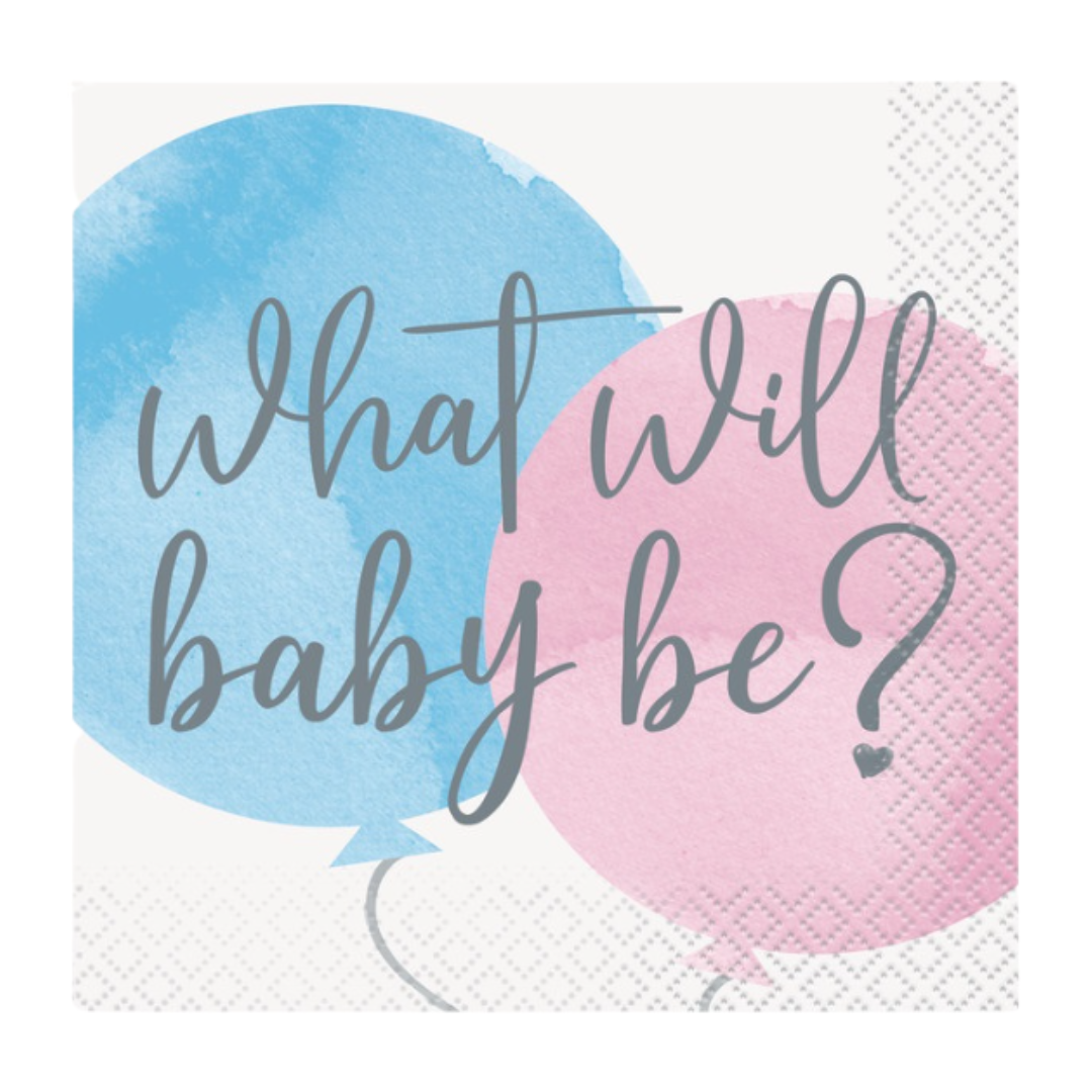 Gender Reveal Party Beverage Napkins 16ct