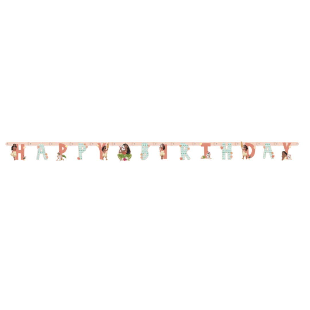 Disney Moana "Happy Birthday" Cutout Jointed Banner