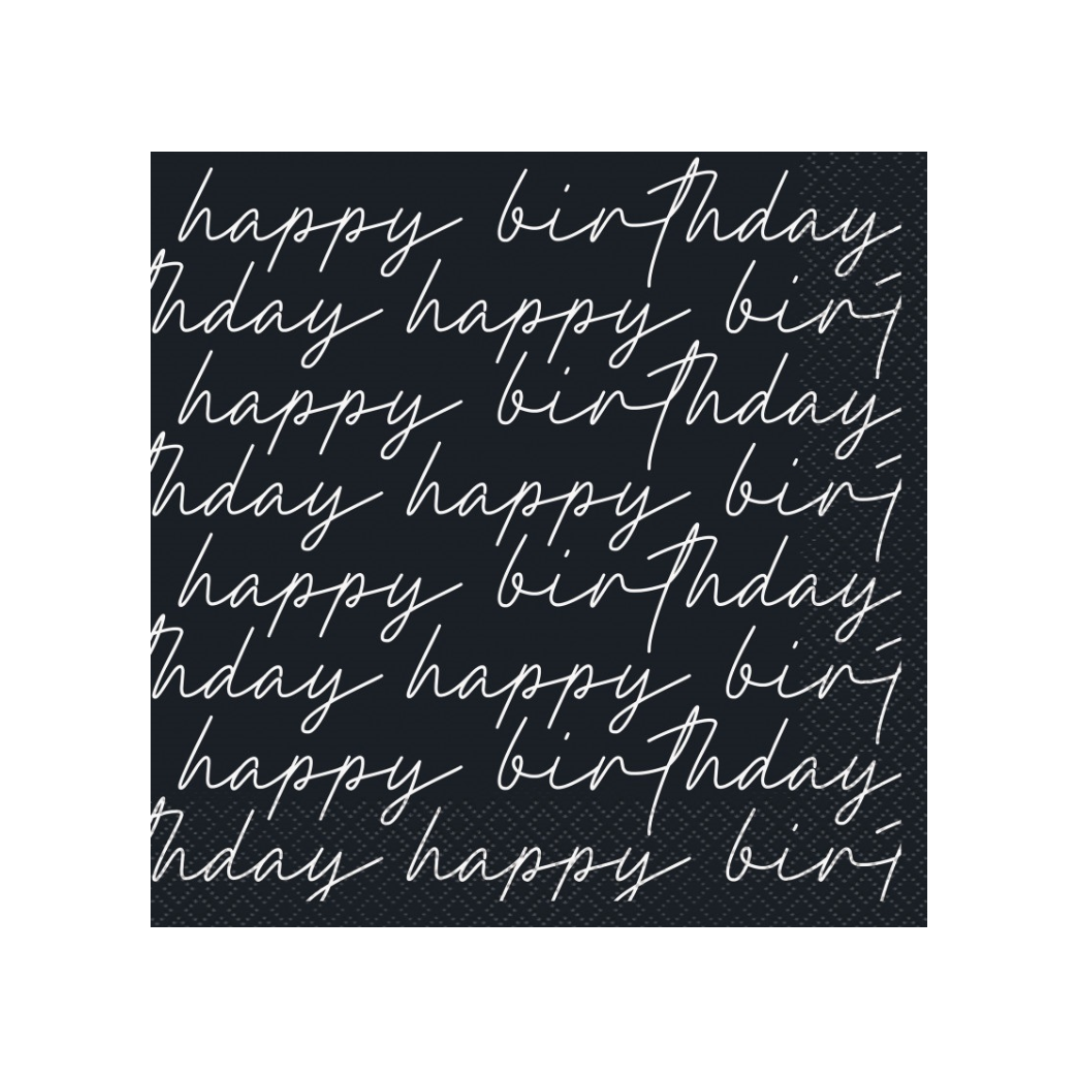 Script Birthday "Happy Birthday" Luncheon Napkins  16ct