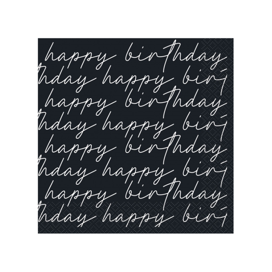 Script Birthday "Happy Birthday" Luncheon Napkins  16ct
