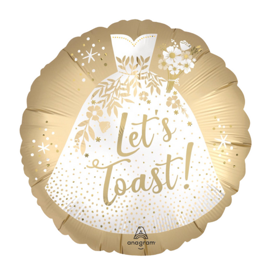 18"A Wedding Let's Toast Satin