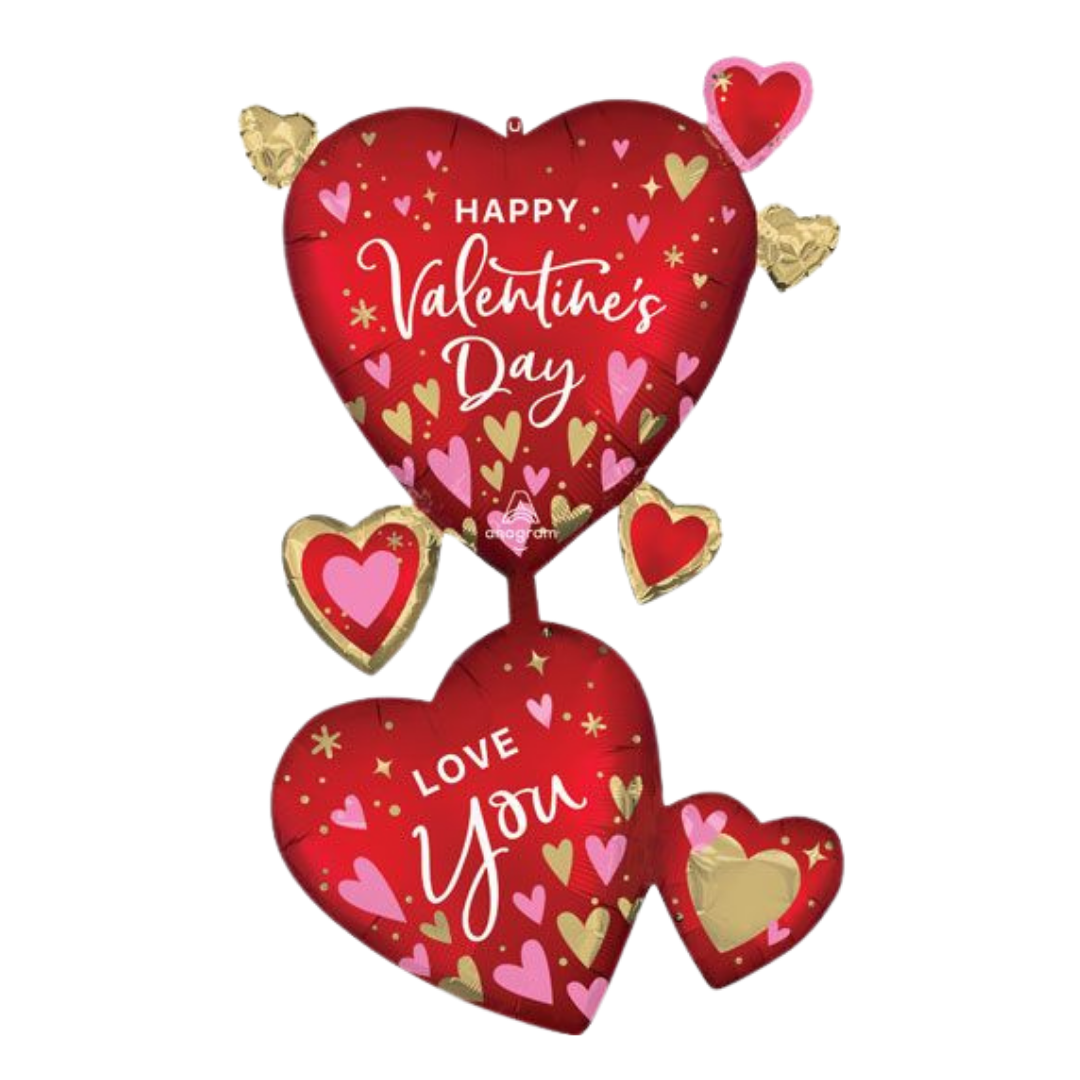 HVD SATIN HEARTFELT LOVE YOU 45"