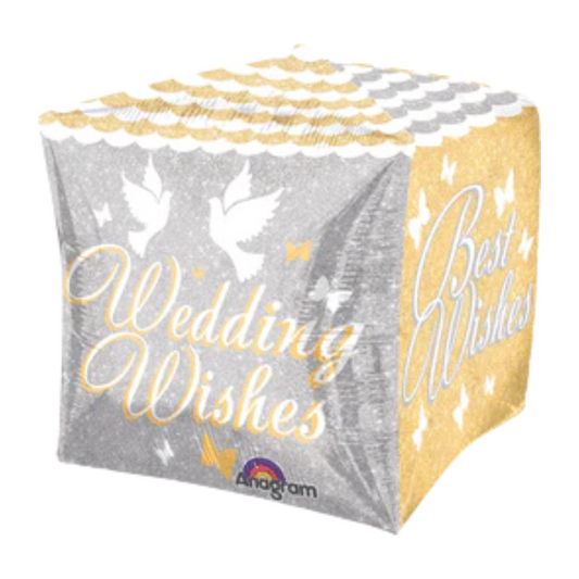 Wedding Wishes Cubez 15" Balloon