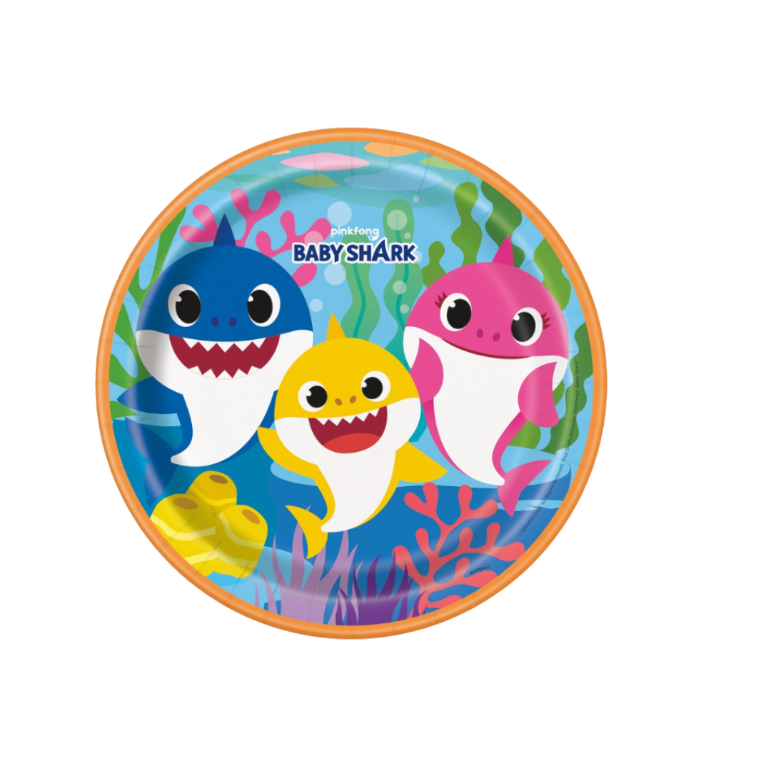 Baby Shark Round 9" Dinner Plates 8ct