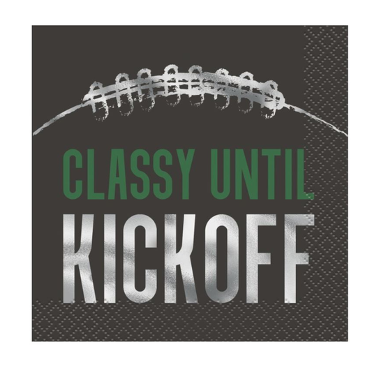Kickoff Football "Classy Until Kickoff" Beverage Napkins 16ct - Foil Stamping
