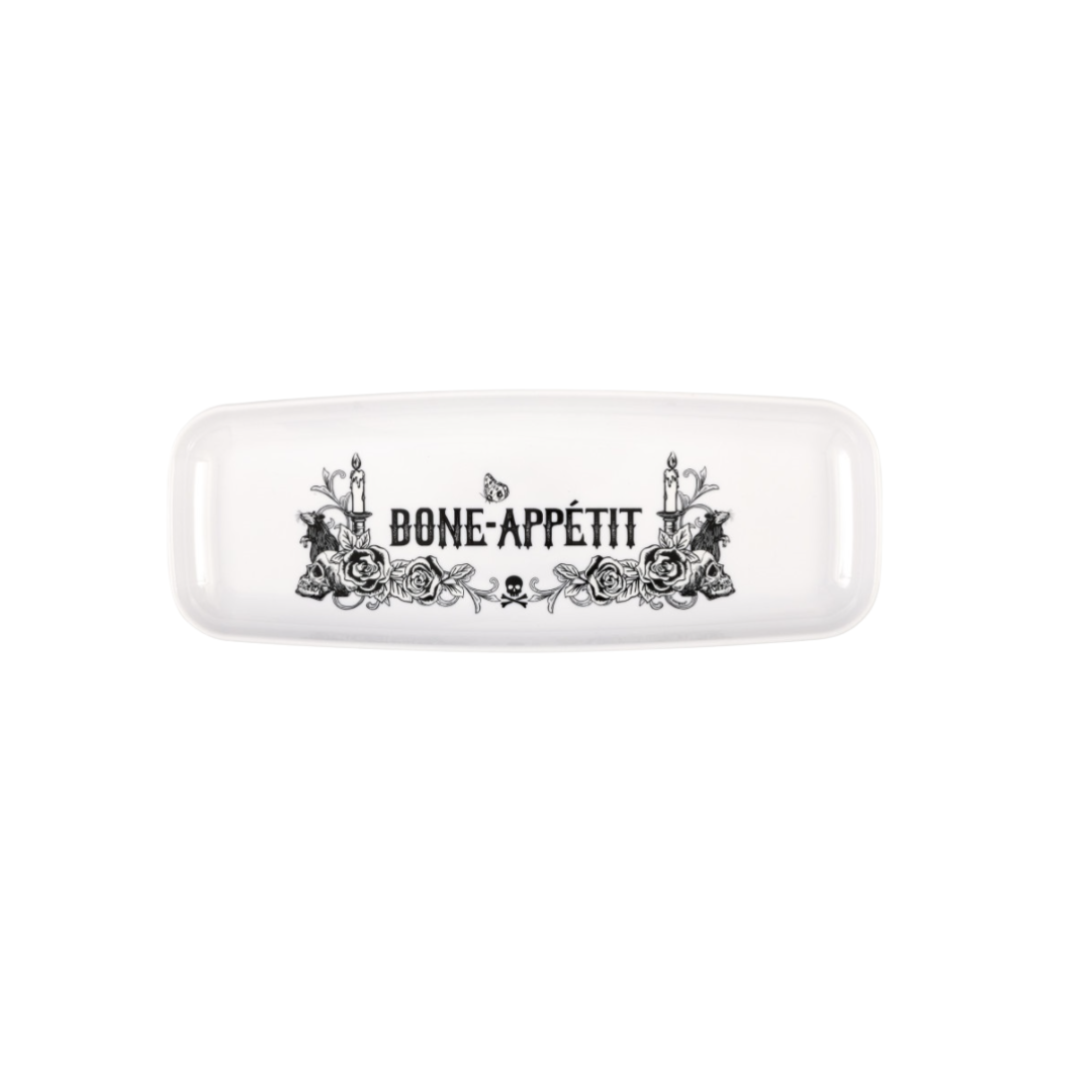 Sketchy Skull "Bone Appetit" Plastic Serving Tray