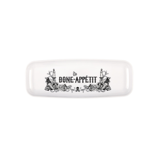 Sketchy Skull "Bone Appetit" Plastic Serving Tray