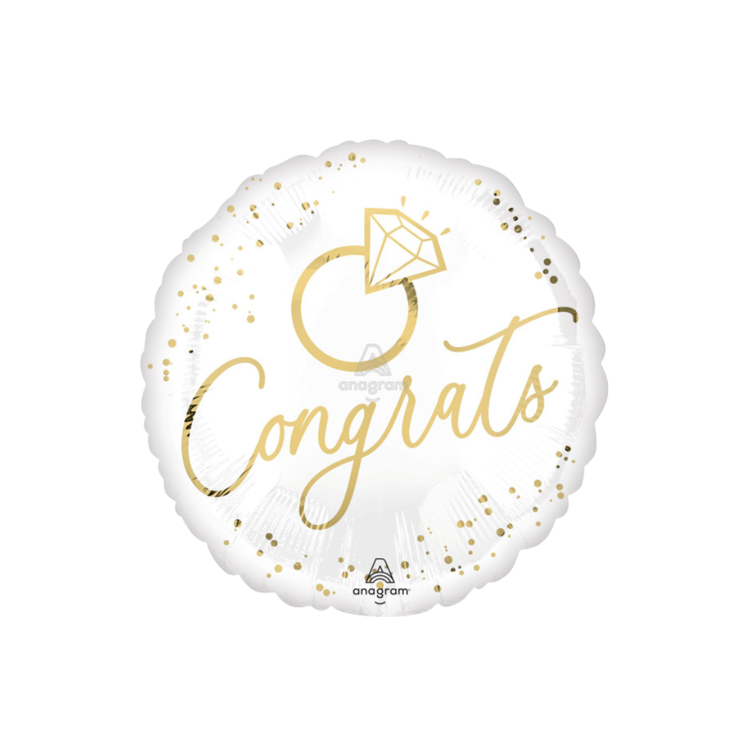 18"Congrats White Wedding Engagement