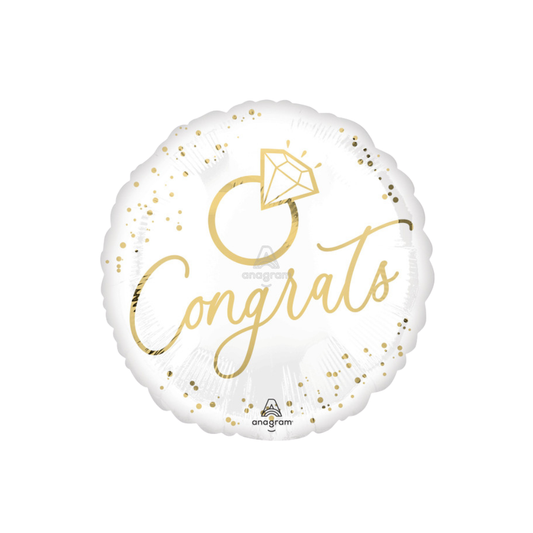 18"Congrats White Wedding Engagement